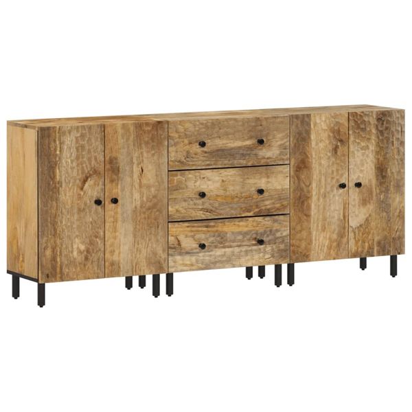 vidaXL Bočné skrinky 3 ks 60x33x75 cm masívne mangovníkové drevo