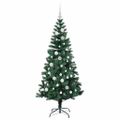 vidaXL Umelý predsvietený vianočný stromček Zelená 150 cm PVC a kov