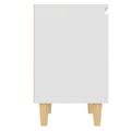 vidaXL Nočný stolík nohy z masívneho dreva biely 40x30x50 cm