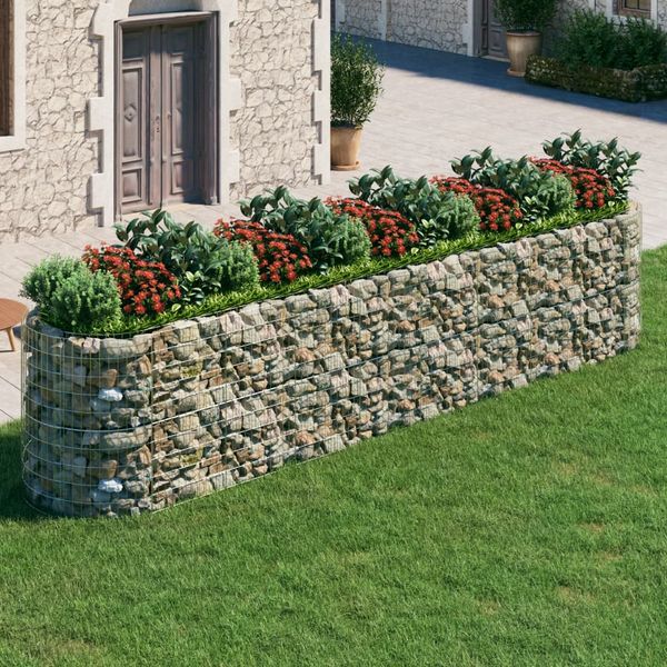 vidaXL Gabiónový vyvýšený záhon pozinkované železo 500x100x100 cm