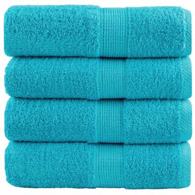 vidaXL Prémiové uteráky pre hostí SOLUND 4 ks tyrkysové 30x50 cm 600 g/m²