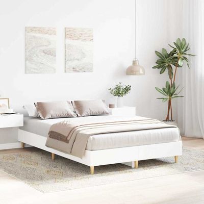 vidaXL Rám postele Biela 137 x 190 cm Kompozitné drevo