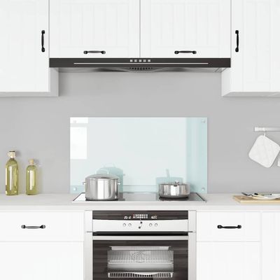 vidaXL Kuchynská zástena, mliečna 90x50 cm, tvrdené sklo