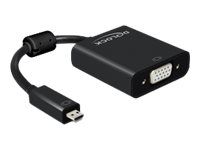 Adaptér VGA - 19 pin micro HDMI Type D (M) na HD-15 (VGA), mini-phone stereo 3,5 mm, Micro-USB typ B (iba napájanie) (F) - 17 cm - čierna