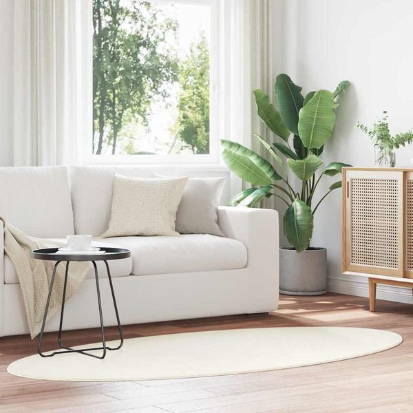 vidaXL Kusové koberce Oválny HUARTE Krémová 100 x 200 cm