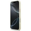Karl Lagerfeld puzdro z PU kože s logom Karl script a kovovými tlačidlami fotoaparátu pre iPhone 17 Pro Max béžová