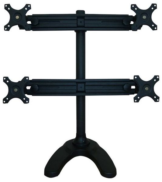 Neomounts FPMA-D700DD4/Držák displeje/na stůl/19-30"/stojan+průchodka/VESA 100X100/nosn. 4x8kg/4 displeje/černý Stojan, VESA, stolní, pro 4 ploché monitory, úhloprícka 19"-30", náklon 180°, otácení 180°, rotace 360°, nosnost 32kg, cerný