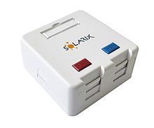 Zásuvka modulárna Solarix pre 2 keystony na omietku biela SXMO-2-0-WH