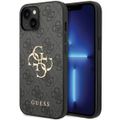 Puzdro Guess pre iPhone 15 6,1" GUHCP15S4GMGGR sivé HC PU koža 4G Metal Logo