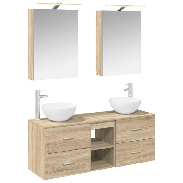 vidaXL Sada kúpeľňového nábytku 5 pcs Dub sonoma