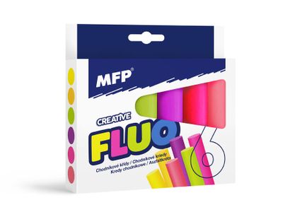 Kriedy M chodníkové fluo guľaté 6ks mix farieb - škatuľka