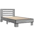 vidaXL Posteľný rám sivý sonoma 90x200 cm kompozitné drevo a kov