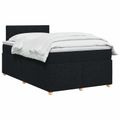 vidaXL Posteľ boxspring s matracom Čierna 120 x 200 cm Látka