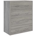 vidaXL Komoda so 4 zásuvkami 60x30,5x71 cm sivá sonoma