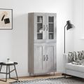 vidaXL Vysoká skrinka sivý dub sonoma 69,5x34x180 cm spracované drevo