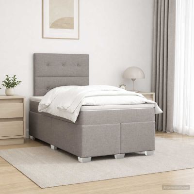 vidaXL Posteľ boxspring s matracom Sivohnedá 120 x 190 cm Látka