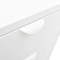 vidaXL Komoda biela 75x35x70 cm oceľ a tvrdené sklo