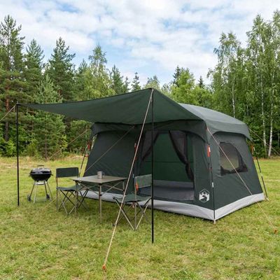 vidaXL Rodinný stan Armádna zelená 320 x 210 x 180 cm Polyester