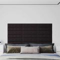 vidaXL Nástenné panely 12 ks čierne 60x15 cm umelá koža 1,08 m²