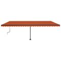 vidaXL Ručne zaťahovacia markíza s LED 600x350 cm oranžová a hnedá