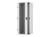 19'' stojanový rozvaděč 42U/800x800mm prosklené dveře, IP20 nosnost 1200kg/1500kg světle šedý RAL7035