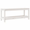 vidaXL Záhradná lavica biela 108x35x45 cm masívna borovica