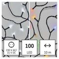 LED vianočný reťaz 2v1, 10 m, vonkajší aj vnútorný, studená biela/multicolor, programy