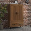 vidaXL Vysoká skrinka hnedý dub 70x31x115 cm spracované drevo