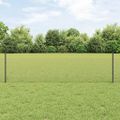 vidaXL Hexagonálny plot s stĺpom 10 x 0,5 m PVC potiahnutá oceľ Sivá