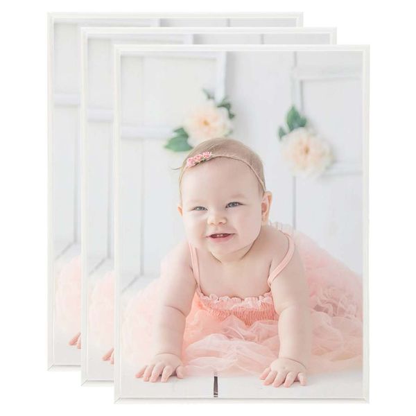 vidaXL Fotorámiky na stenu alebo stôl 3 ks strieborné 29,7x42 cm MDF