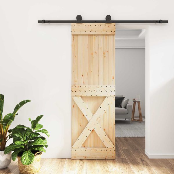 vidaXL Posuvné dvere Prírodná a čierna 70 x 210 cm