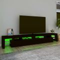 vidaXL TV skrinka s LED svetlami čierna 260x36,5x40 cm