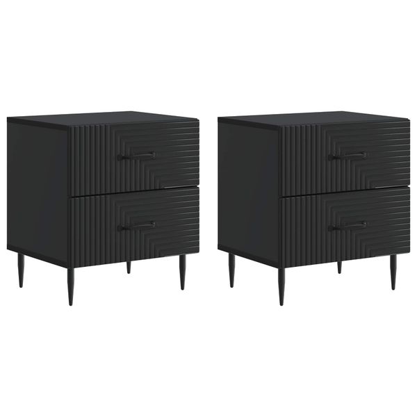 vidaXL Nočný stolík 2 pcs Čierna 43 x 34,5 x 47,5 cm Kompozitné drevo