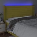 vidaXL Čelo postele s LED zelené 183x16x118/128 cm látka