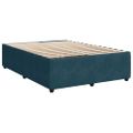 vidaXL Posteľný rám boxsping s matracom tmavomodrý 160x200 cm zamat