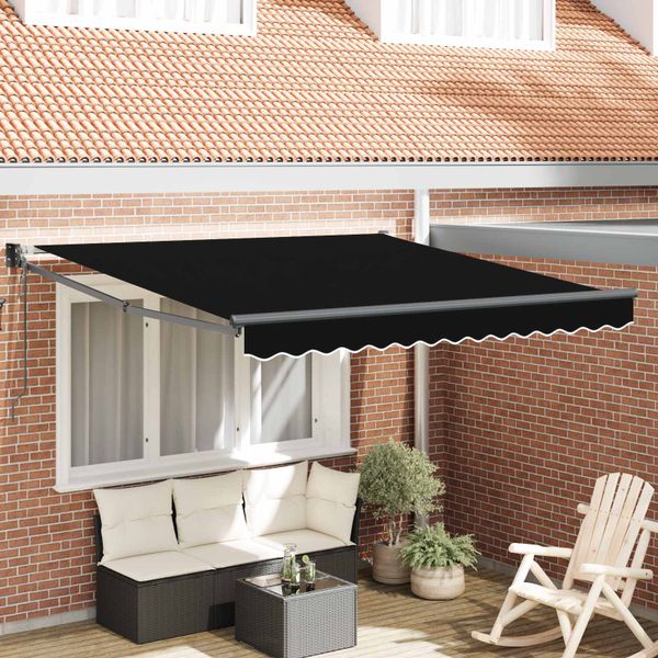 vidaXL Markíza Čierna 350 x 250 cm Polyester a kov