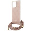 Puzdro Guess pre iPhone 15 Pro 6,1" GUHCP15LHC4SEP ružová HC CROSSBODY CORD 4G PRINT