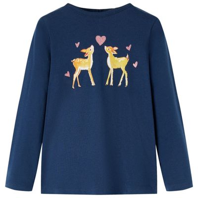 vidaXL Detské tričko s dlhými rukávmi námornícke modré 92
