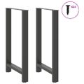 vidaXL Nohy k barovému stolu, antracitové, 2 ks, 60 x (100-101) cm, oceľové