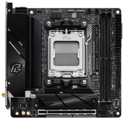 ASRock B650I Lightning WiFi / AMD B650 / AM5 / 2x DDR5 DIMM / 2x M.2 / HDMI / USB-C / WiFi / Mini-ITX Základná doska, AMD B650, AM5, 2× DDR5 DIMM (max. 96GB), 2× M.2, HDMI, USB-C, Wi-Fi, Mini-ITX
