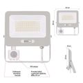 LED reflektor GLARO s pohybovým čidlom, 50 W, biely, IP54, 5000 lm, neutrálna biela