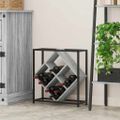 vidaXL Regál na víno 16 fliaš Kompozitné drevo Sivý Sonoma