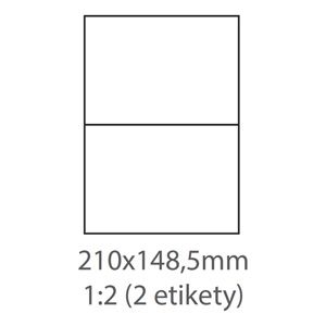 etikety Samolepiace 210x148,5 univerzálne biele (1000 listov A4/bal.)