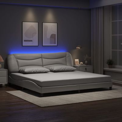 vidaXL Rám postele s LED bez matraca Hvar biely 200x200 cm