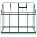 vidaXL Skleník so základovým rámom zelený 224x169x202 cm hliník