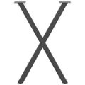 vidaXL Nohy k jedálenskému stolu v tvare X, 2 ks, antracitové, 57 x (72-73) cm, oceľ
