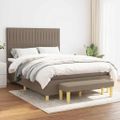 vidaXL Boxspring posteľ s matracom sivohnedý 140x190 cm látka