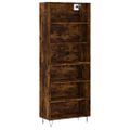 vidaXL Vysoká skrinka dymový dub 69,5x32,5x180 cm kompozitné drevo