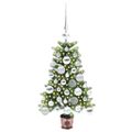 vidaXL Vianočný stromček s 150 LED-i so stojanom Zelená 65 cm PE