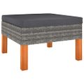 vidaXL Podnožka polyratan a eukalyptový masív